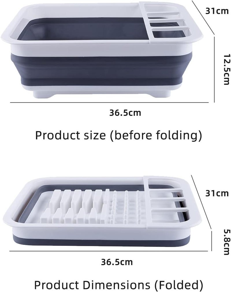 THANSTAR Collapsible Dish Drainer Portable Dinnerware Drainer Organizer for Kitchen RV Campers Travel Trailer Space Saving Kitchen Storage Tray - Image 2
